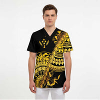 Kosrae Liberation Day Scrub Top Polynesian Floral Tattoo - Polynesian Pride