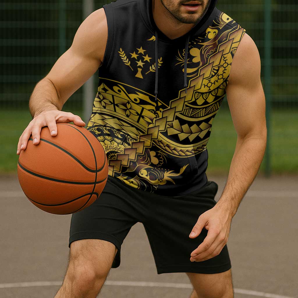 Kosrae Liberation Day Sleeveless Hoodie Polynesian Floral Tattoo - Polynesian Pride