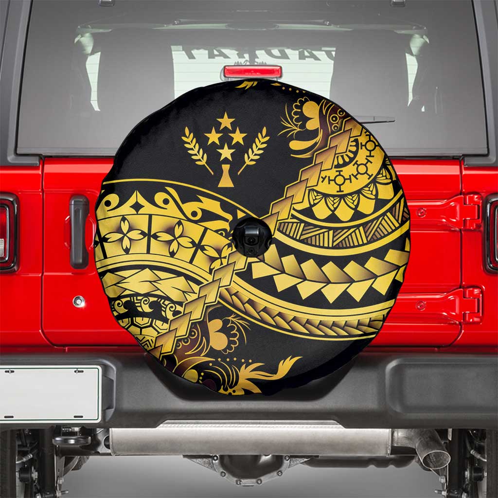 Kosrae Liberation Day Spare Tire Cover Polynesian Floral Tattoo - Polynesian Pride