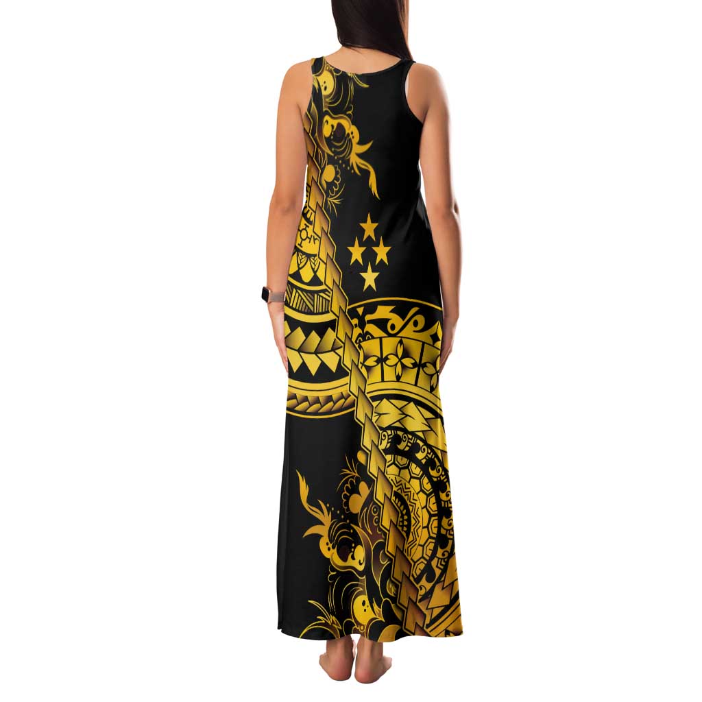 Kosrae Liberation Day Tank Maxi Dress Polynesian Floral Tattoo - Polynesian Pride