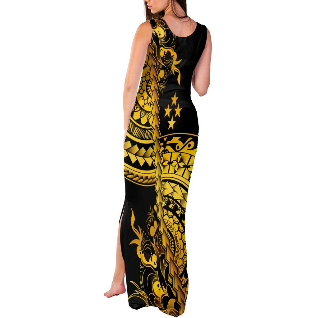 Kosrae Liberation Day Tank Maxi Dress Polynesian Floral Tattoo - Polynesian Pride