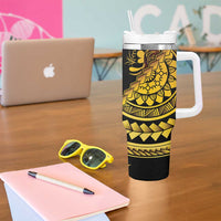 Kosrae Liberation Day Tumbler With Handle Polynesian Floral Tattoo - Polynesian Pride