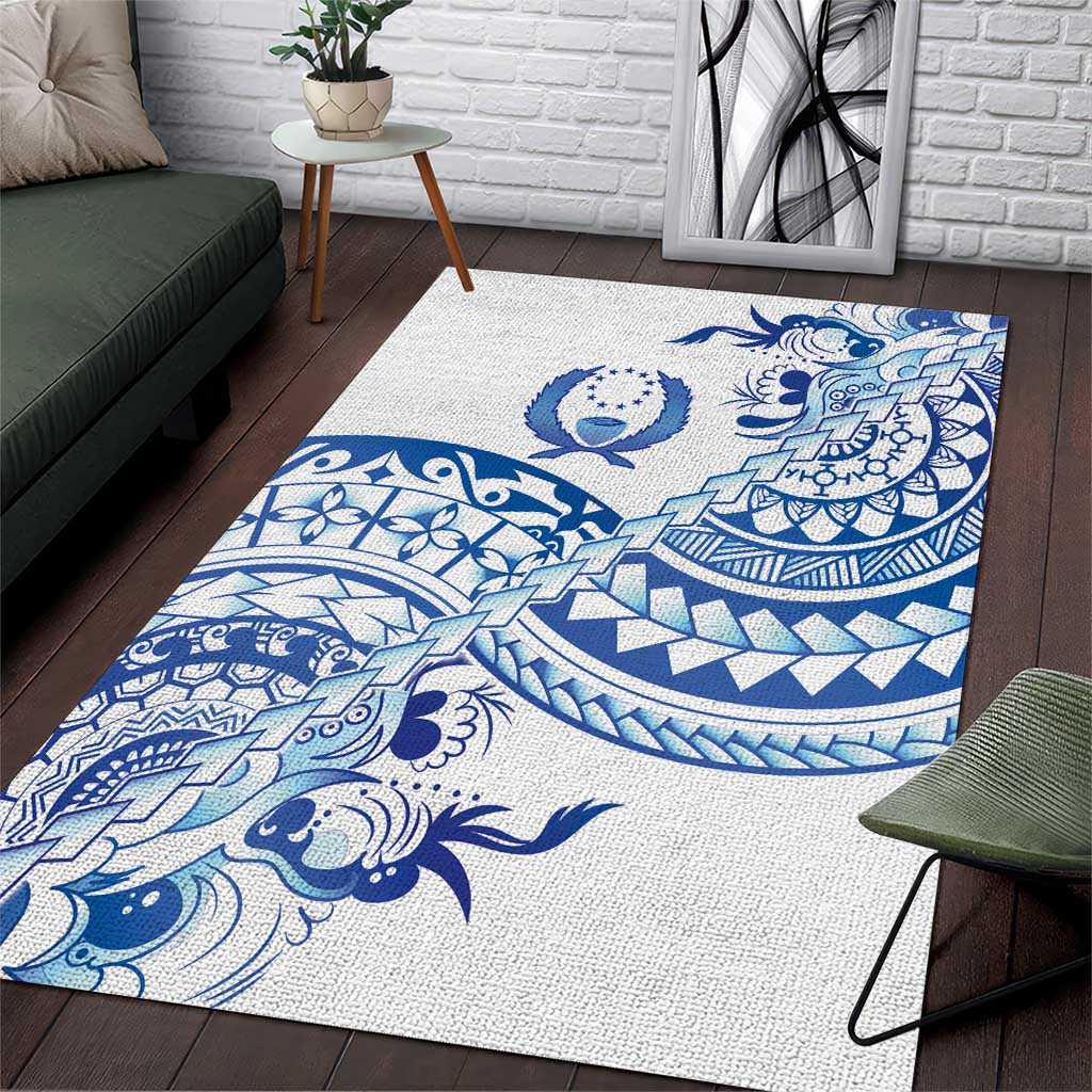 Pohnpei Liberation Day Area Rug Polynesian Floral Tattoo - Polynesian Pride