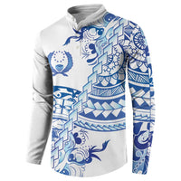 Pohnpei Liberation Day Button Sweatshirt Polynesian Floral Tattoo - Polynesian Pride