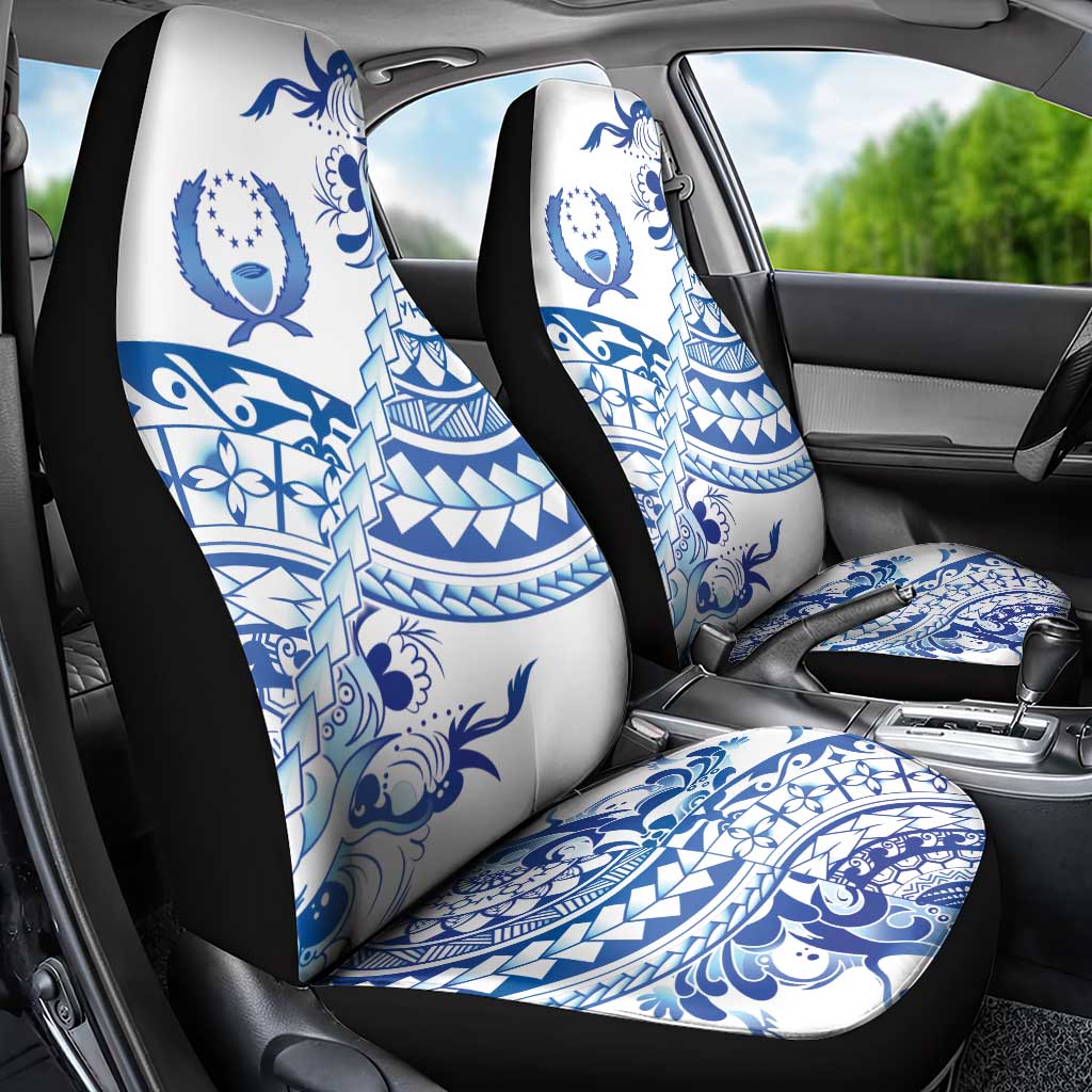 Pohnpei Liberation Day Car Seat Cover Polynesian Floral Tattoo - Polynesian Pride