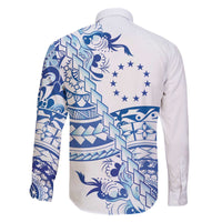 Pohnpei Liberation Day Family Matching Off The Shoulder Long Sleeve Dress and Hawaiian Shirt Polynesian Floral Tattoo - Polynesian Pride