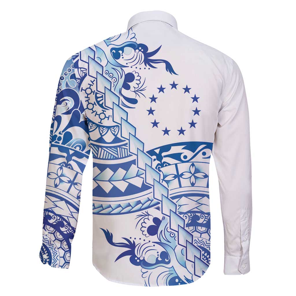 Pohnpei Liberation Day Family Matching Off Shoulder Short Dress and Hawaiian Shirt Polynesian Floral Tattoo - Polynesian Pride