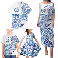 Pohnpei Liberation Day Family Matching Puletasi and Hawaiian Shirt Polynesian Floral Tattoo - Polynesian Pride