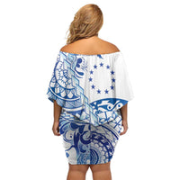 Pohnpei Liberation Day Off Shoulder Short Dress Polynesian Floral Tattoo - Polynesian Pride