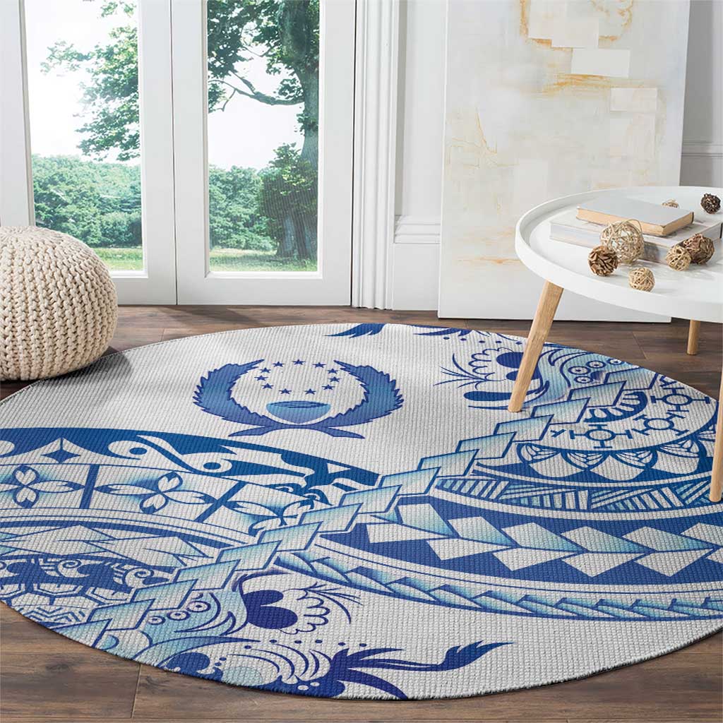 Pohnpei Liberation Day Round Carpet Polynesian Floral Tattoo - Polynesian Pride