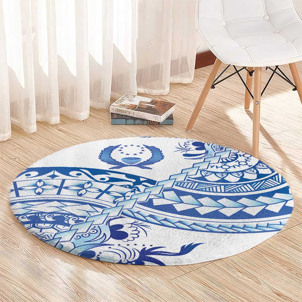 Pohnpei Liberation Day Round Carpet Polynesian Floral Tattoo - Polynesian Pride