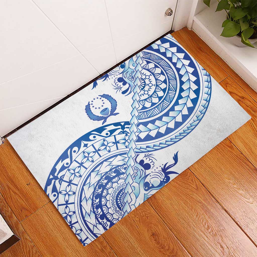 Pohnpei Liberation Day Rubber Doormat Polynesian Floral Tattoo - Polynesian Pride