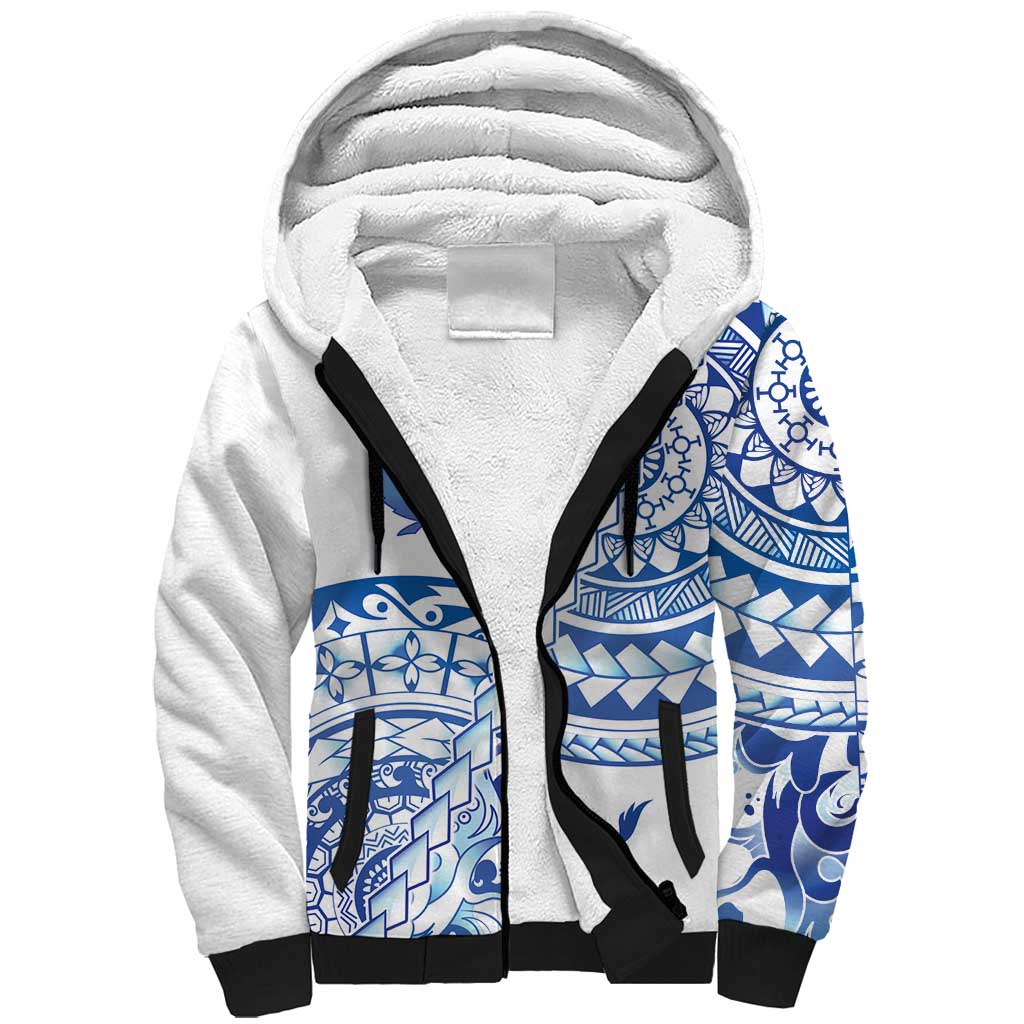 Pohnpei Liberation Day Sherpa Hoodie Polynesian Floral Tattoo - Polynesian Pride
