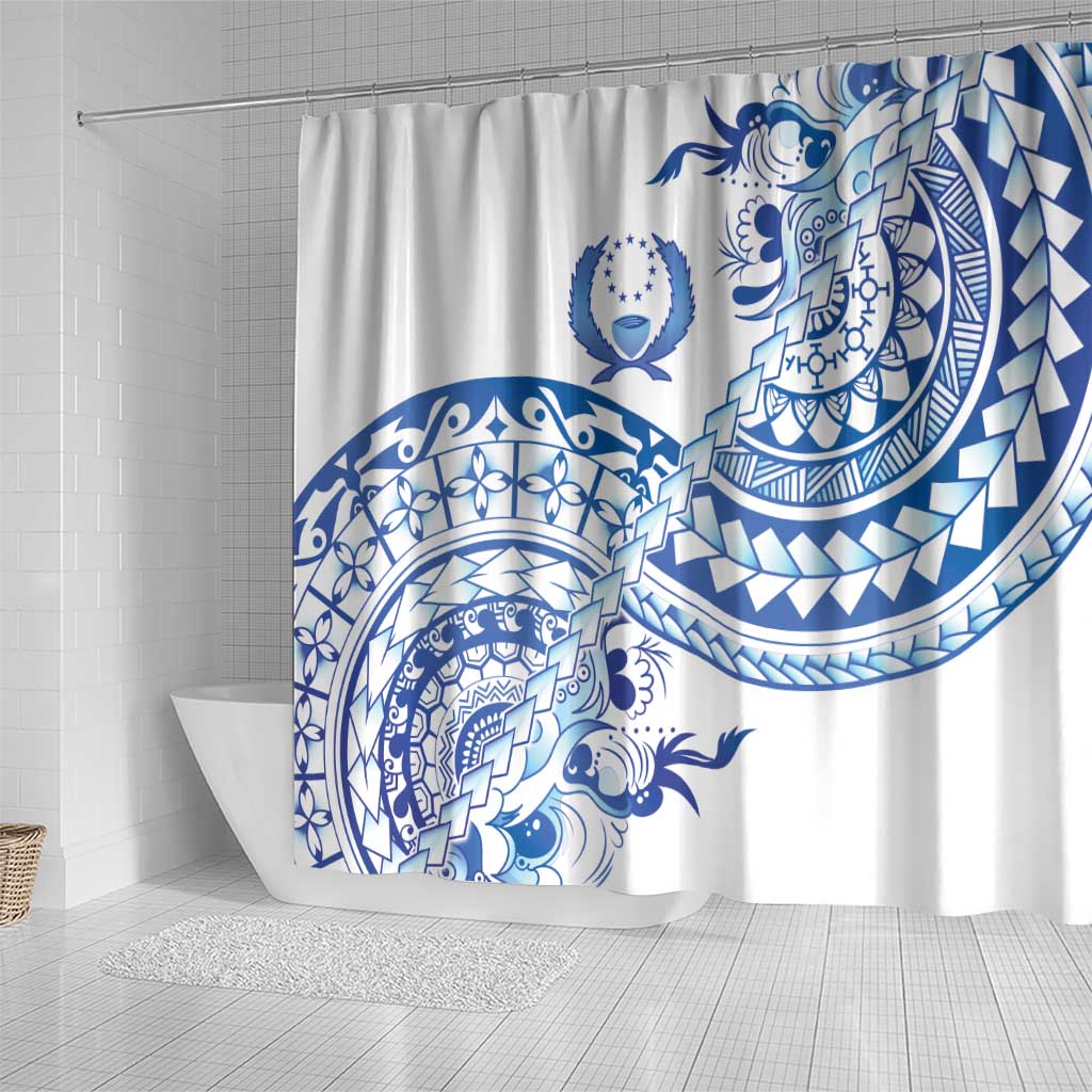 Pohnpei Liberation Day Shower Curtain Polynesian Floral Tattoo - Polynesian Pride