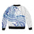 Pohnpei Liberation Day Sleeve Zip Bomber Jacket Polynesian Floral Tattoo - Polynesian Pride