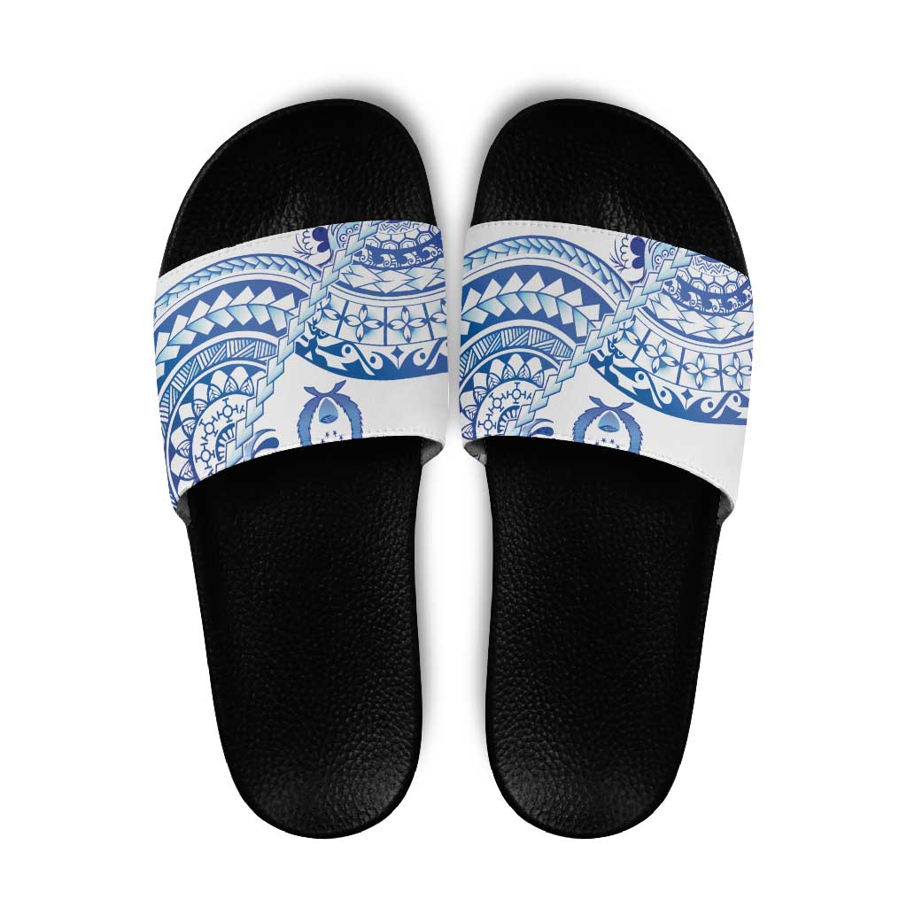 Pohnpei Liberation Day Slide Sandals Polynesian Floral Tattoo - Polynesian Pride