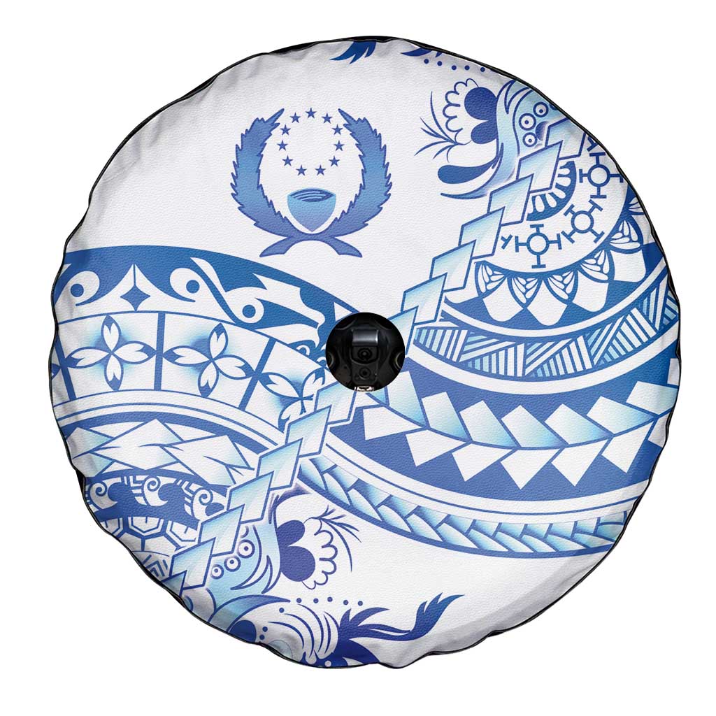 Pohnpei Liberation Day Spare Tire Cover Polynesian Floral Tattoo - Polynesian Pride