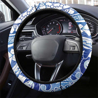Pohnpei Liberation Day Steering Wheel Cover Polynesian Floral Tattoo - Polynesian Pride