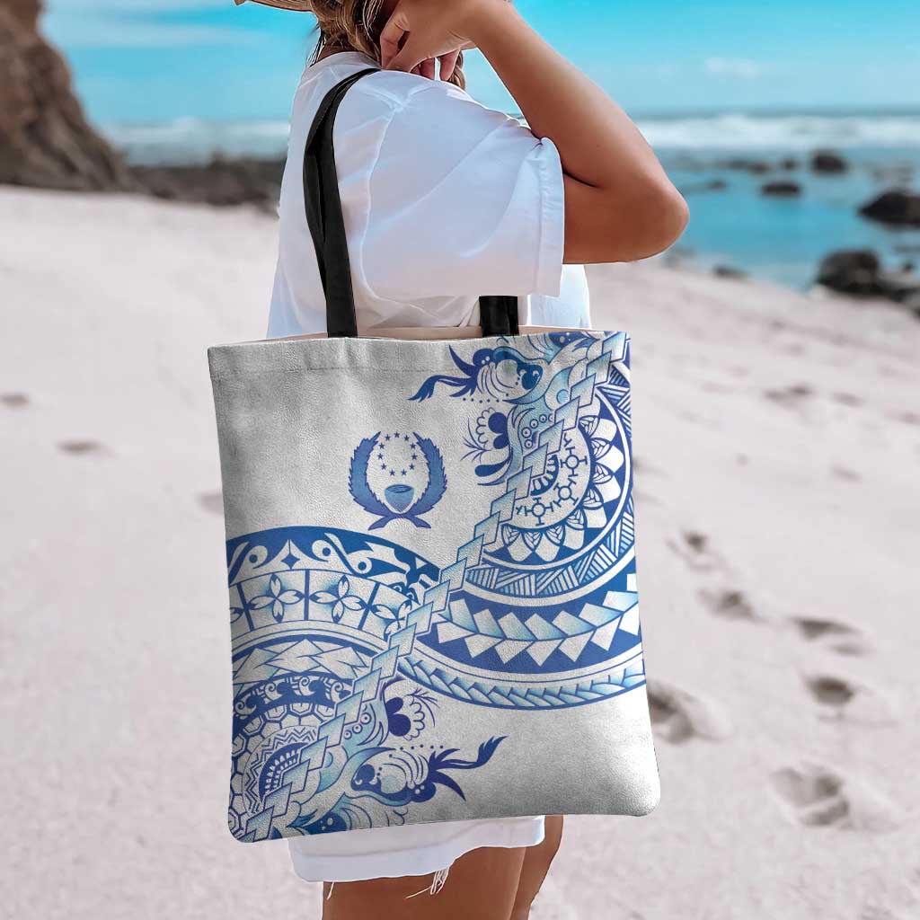Pohnpei Liberation Day Tote Bag Polynesian Floral Tattoo - Polynesian Pride