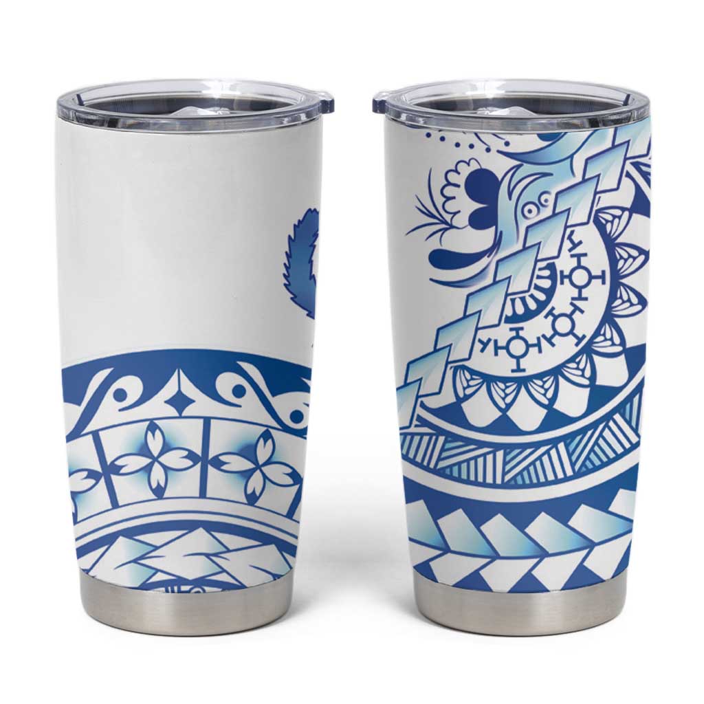 Pohnpei Liberation Day Tumbler Cup Polynesian Floral Tattoo - Polynesian Pride