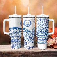 Pohnpei Liberation Day Tumbler With Handle Polynesian Floral Tattoo - Polynesian Pride
