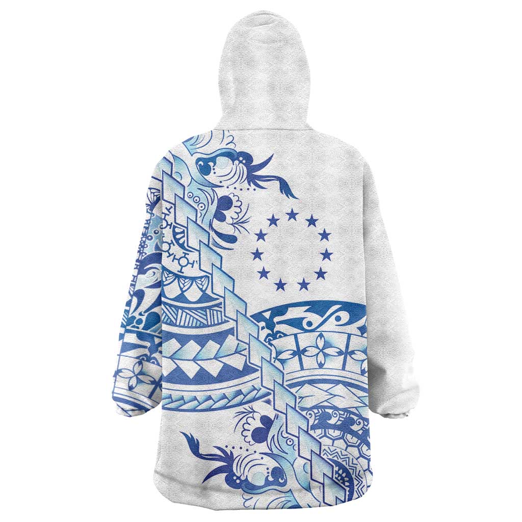 Pohnpei Liberation Day Wearable Blanket Hoodie Polynesian Floral Tattoo - Polynesian Pride