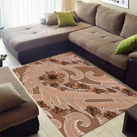 Hawaii Brown Hibiscus Pikake Lei Area Rug - Polynesian Pride