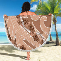 Hawaii Brown Hibiscus Pikake Lei Beach Blanket - Polynesian Pride