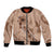 Hawaii Brown Hibiscus Pikake Lei Bomber Jacket - Polynesian Pride