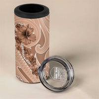 Hawaii Brown Hibiscus Pikake Lei 4 in 1 Can Cooler Tumbler - Polynesian Pride