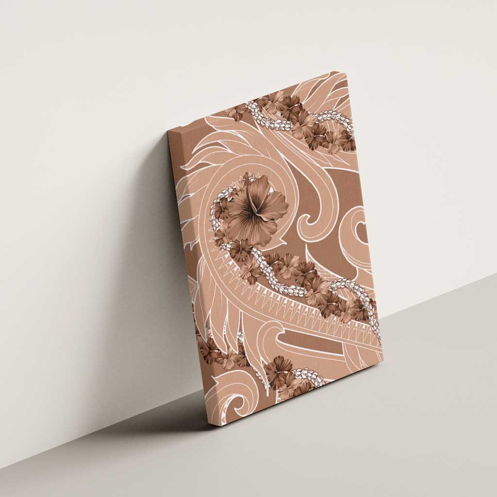 Hawaii Brown Hibiscus Pikake Lei Canvas Wall Art - Polynesian Pride