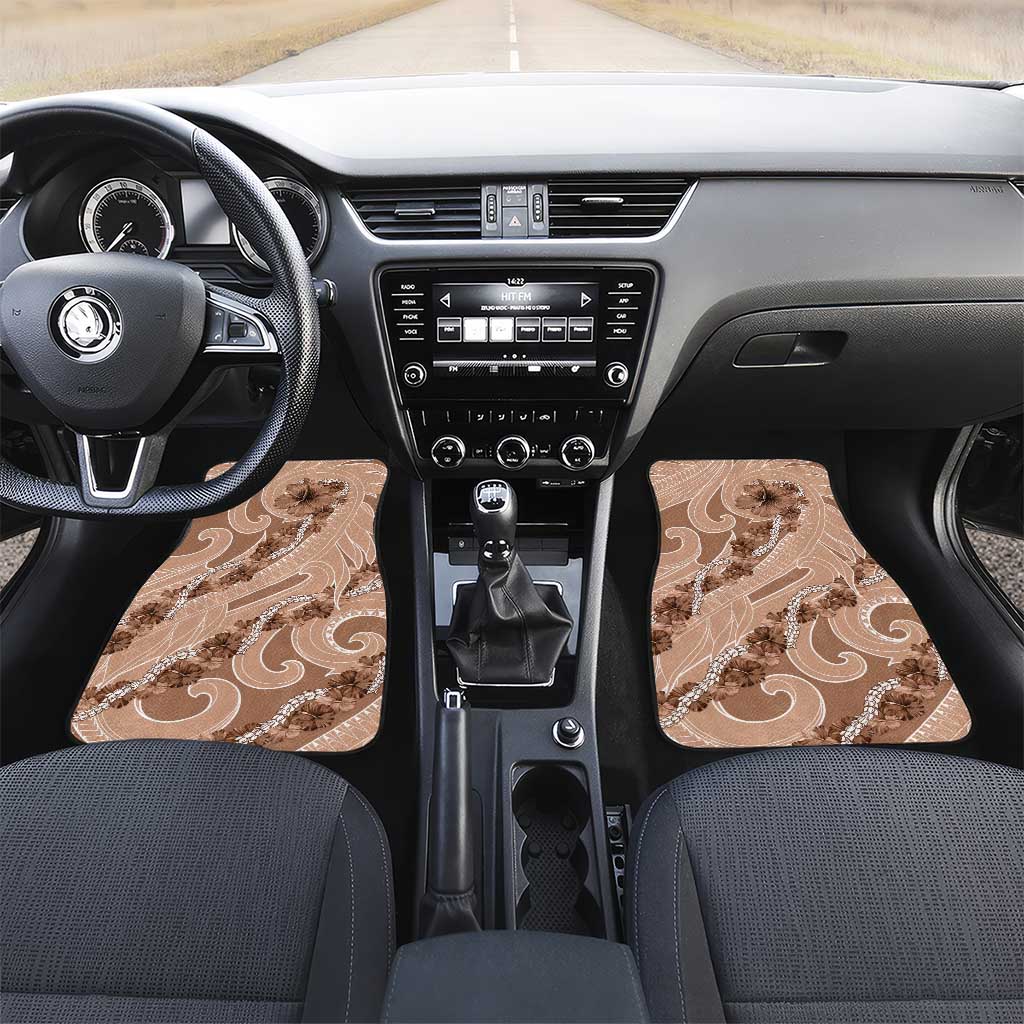 Hawaii Brown Hibiscus Pikake Lei Car Mats - Polynesian Pride