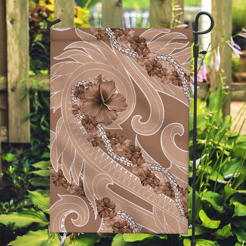 Hawaii Brown Hibiscus Pikake Lei Garden Flag - Polynesian Pride