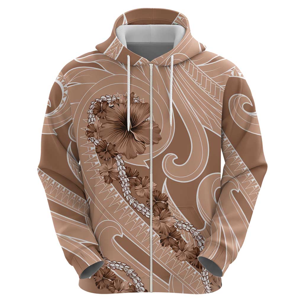 Hawaii Brown Hibiscus Pikake Lei Hoodie - Polynesian Pride