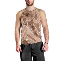 Hawaii Brown Hibiscus Pikake Lei Men Tank Top - Polynesian Pride