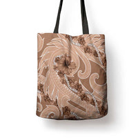 Hawaii Brown Hibiscus Pikake Lei Tote Bag - Polynesian Pride