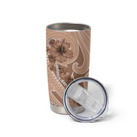 Hawaii Brown Hibiscus Pikake Lei Tumbler Cup - Polynesian Pride