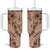 Hawaii Brown Hibiscus Pikake Lei Tumbler With Handle - Polynesian Pride