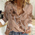 Hawaii Brown Hibiscus Pikake Lei Women Casual Shirt - Polynesian Pride