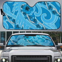 Hawaii Blue Hibiscus Pikake Lei Auto Sun Shade - Polynesian Pride