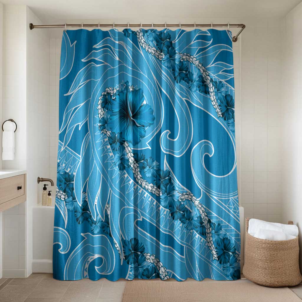 Hawaii Blue Hibiscus Pikake Lei Bathroom Set - Polynesian Pride