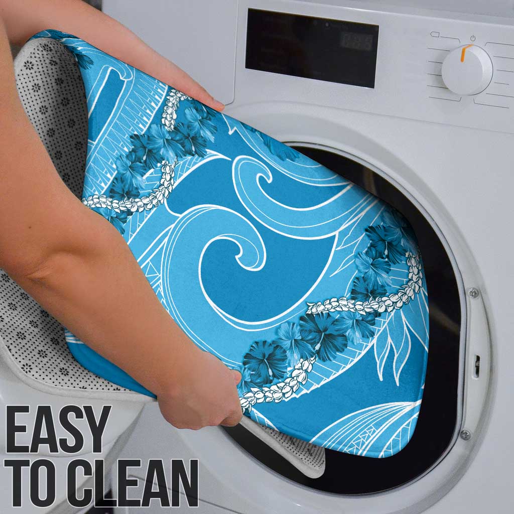 Hawaii Blue Hibiscus Pikake Lei Bathroom Set - Polynesian Pride