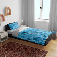 Hawaii Blue Hibiscus Pikake Lei Bedding Set LT05 - Polynesian Pride