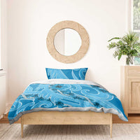 Hawaii Blue Hibiscus Pikake Lei Bedding Set LT05 - Polynesian Pride