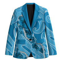 Hawaii Blue Hibiscus Pikake Lei Blazer - Polynesian Pride