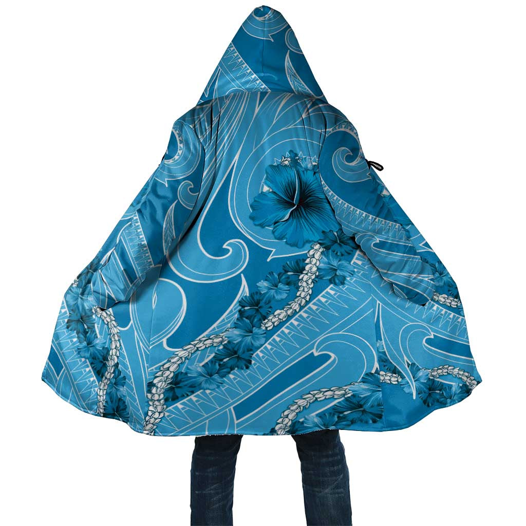 Hawaii Blue Hibiscus Pikake Lei Cloak - Polynesian Pride