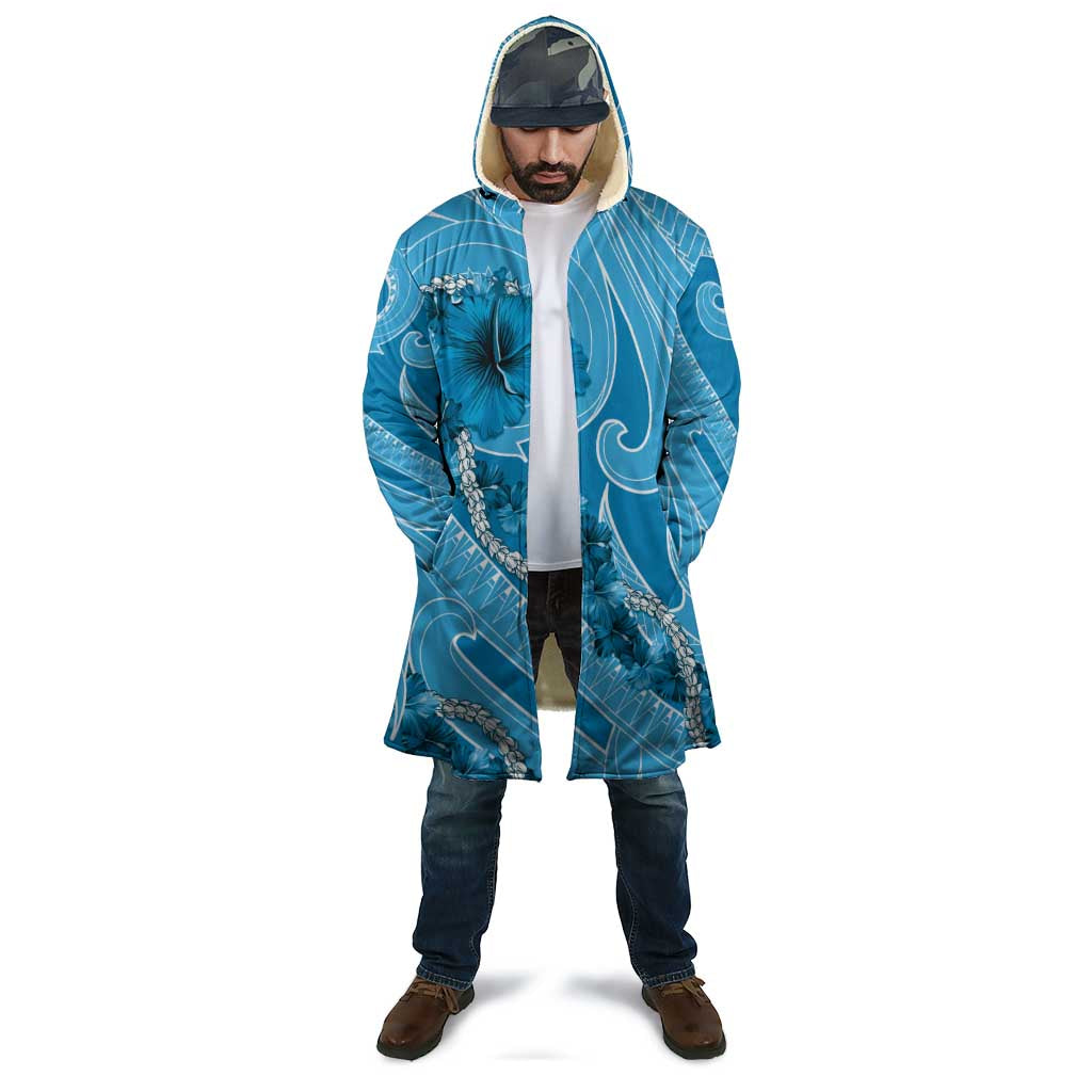 Hawaii Blue Hibiscus Pikake Lei Cloak - Polynesian Pride