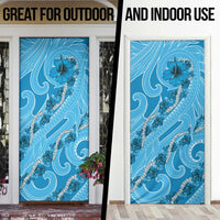 Hawaii Blue Hibiscus Pikake Lei Door Cover - Polynesian Pride