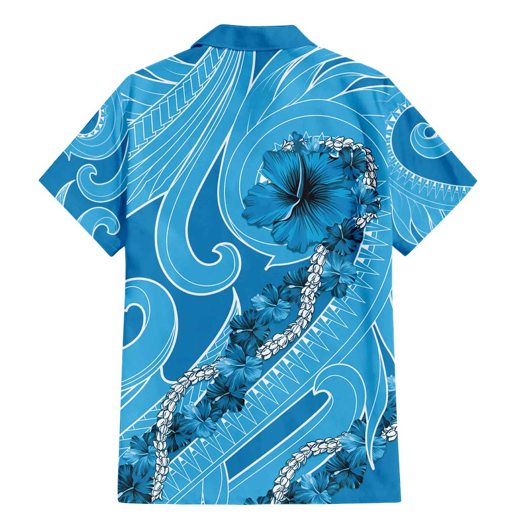 Hawaii Blue Hibiscus Pikake Lei Family Matching Mermaid Dress and Hawaiian Shirt - Polynesian Pride