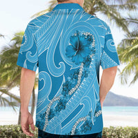 Hawaii Blue Hibiscus Pikake Lei Hawaiian Shirt - Polynesian Pride
